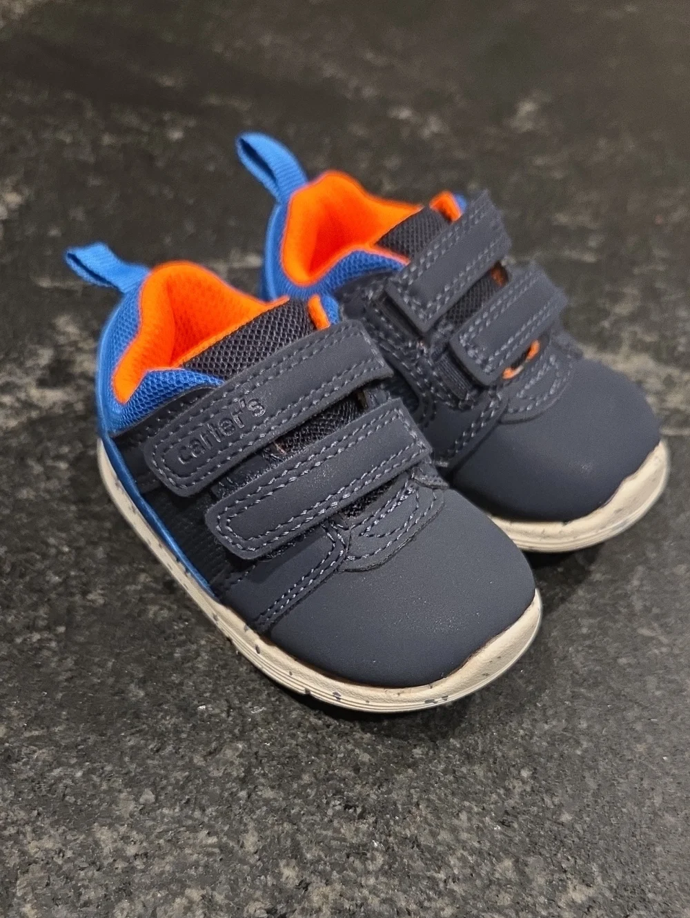 Carter's Navy and Bright Orange Toddler Sneakers with Double Straps